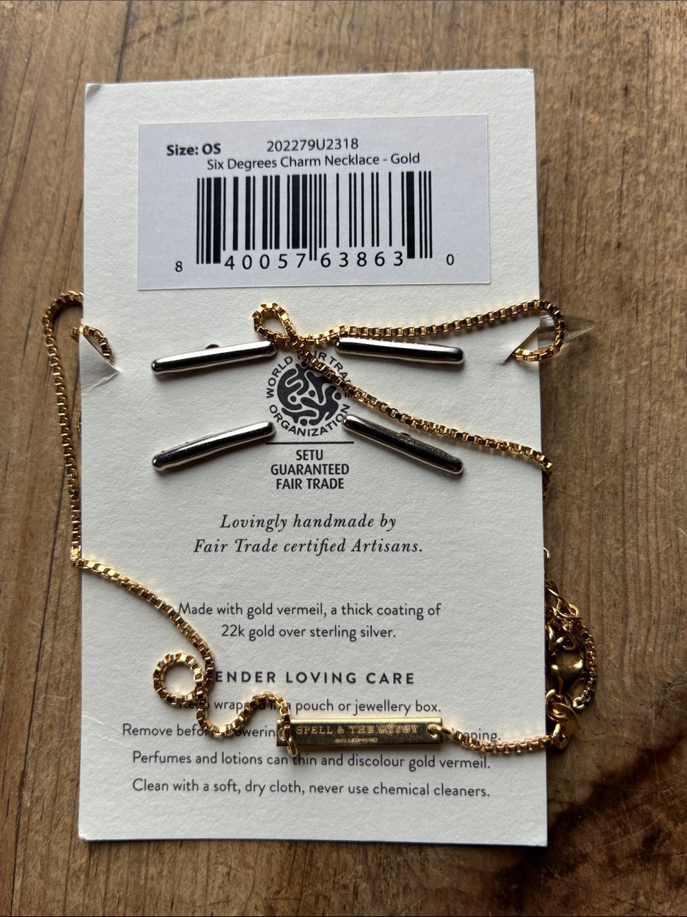 NWT Spell Vintage Six Degrees Charm Necklace - Picture 4 of 6